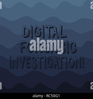 Handwriting text writing Digital Forensic Investigation. Concept meaning recovery of information from computers Wave photo Multi Toned Color Copy Spac Stock Photo