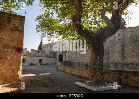 Outer Fortress wall leading to D' Amboise Gate. Stock Photo