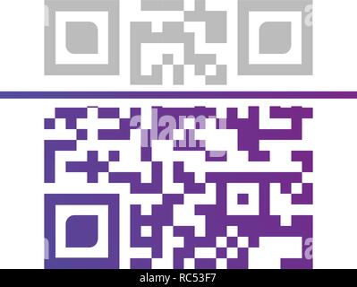 Vector QR code sample for smartphone scanning isolated on white Stock Vector