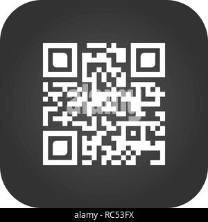 Qr code sign creative app. Scan code symbol. Round square button. Vector illustration isolated on white Stock Vector
