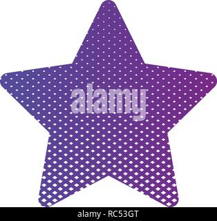Purple abstract star with half tone effects. Dots texture, vector illustration isolated on white Stock Vector