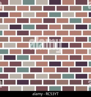 Brick brown wall. Flat style. Vector illustration. Stock Vector