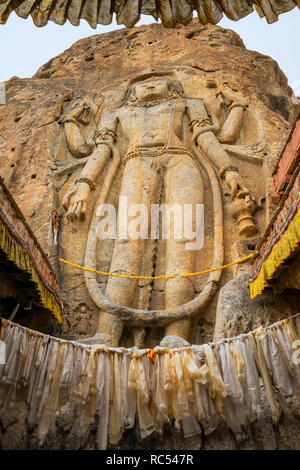 Maitreya Future Buddha, Mulbekh Monastery, Kargil, Jammu and Kashmir, India Stock Photo