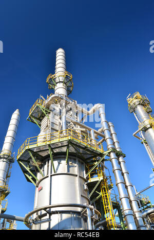 Refinery for the production of fuel - architecture and buildings of an industrial complex Stock Photo