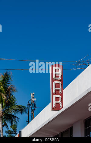 Bar sign outside Yardbird Southern Table and Bar, Miami Beach, Florida Stock Photo