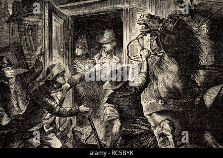 French Revolution (1789-1799). Escape of Louis XVI (1754-1793) and his family, 1791. Engraving ...