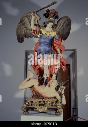 San Miguel arcángel venciendo a Lucifer - Maffei, Francesco. Museo Nacional  Thyssen-Bornemisza