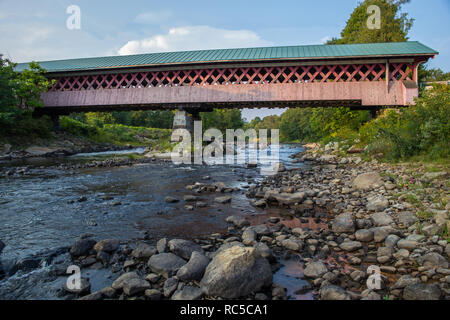 Thompson Covered Bridge in West Swanzey, NH Stock Photo
