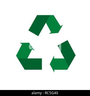 Recycle Icon. Environmental Management Vector in Flat Design on White Isolated Background Stock Vector