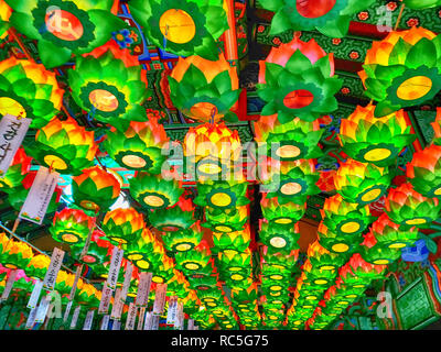at Buddhist temple in Busan, South Korea, Asia Stock Photo