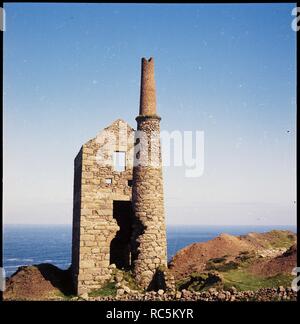 Engine house, West Wheal Owles Mine, Botallack, St Just, Cornwall, 1967-1970. Creator: Eileen Deste. Stock Photo