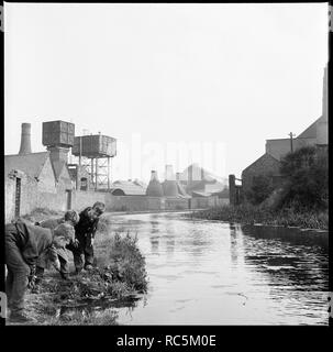 Caldon Canal, Joiner's Square, Hanley, Stoke-on-Trent, Staffordshire, 1965-1968. Creator: Eileen Deste. Stock Photo