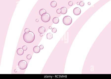 pink soap bubbles on pink and white background vector illustration EPS10 Stock Vector