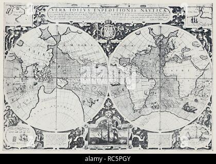 Sir Francis Drake World Map - 1581 Stock Photo - Alamy