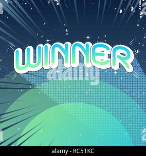 Winner concept with comic text background, stock vector Stock Vector