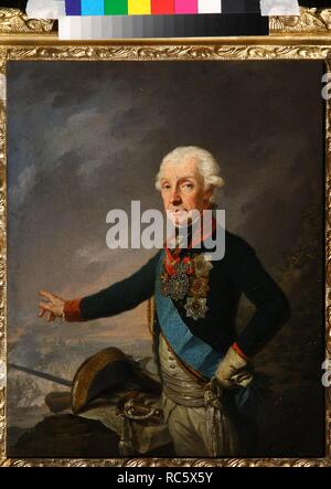 Portrait of Field Marshal Generalissimo Prince Alexander Suvorov (1729–1800). Museum: A. Suvorov State Memorial Museum, St. Petersburg. Author: KREUZINGER, JOSEF. Stock Photo