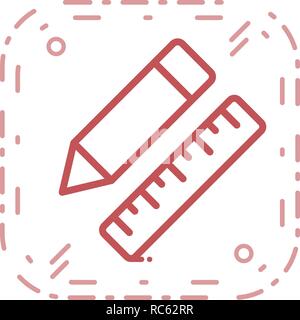Vector Pencil & Ruler Icon Stock Vector
