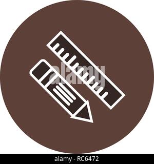 Vector Pencil & Ruler Icon Stock Vector