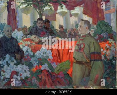Lenin's funeral ceremony. Museum: Regional K. Savitsky Art Gallery, Pensa. Author: Goryshkin-Sorokopudov, Ivan Silych. Stock Photo