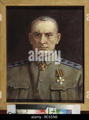 Portrait of the Supreme Ruler of the White Army in Siberia Admiral Alexander Kolchak (1874-1920). Museum: State Central Navy Museum, St. Petersburg. Author: Pen, Sergei Varlenovich. Stock Photo
