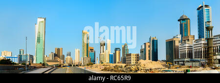 Modern skyscrapers in Kuwait City Downtown Stock Photo