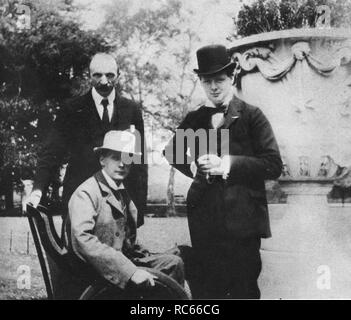 Winston Churchill with his friends Henry Wilson and Auberon Herbert Stock Photo