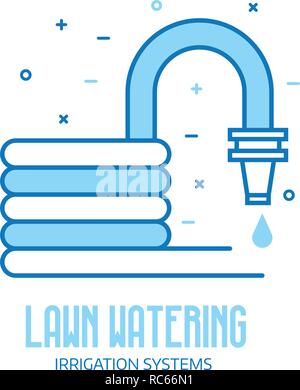 Garden Hose Line Icon Stock Vector