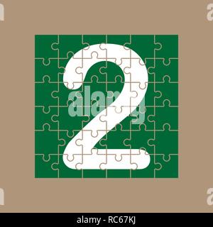 Number 2 written with alphabet puzzle - vector illustration Stock ...