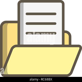 Vector Document in Folder Icon Stock Vector