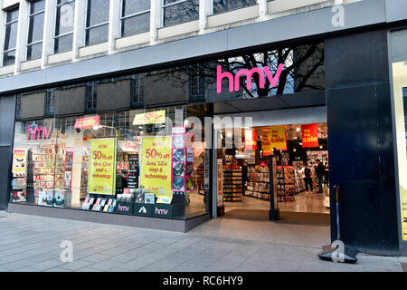 Bristol. HMV Music store in Broadmead hangs in the Balance,workers could have their fate decidedin the Next 24hrs. HMV also has a store at Cribbs Causeway The Mall. Picture Credit;Robert Timoney/Alamy/Live/News Stock Photo