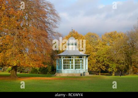 Victorian Bandstand at Weston Park, Sheffield, UK in autumn Stock Photo