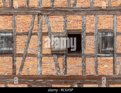 detail of a historic rural house facade seen in Southern Germany Stock Photo