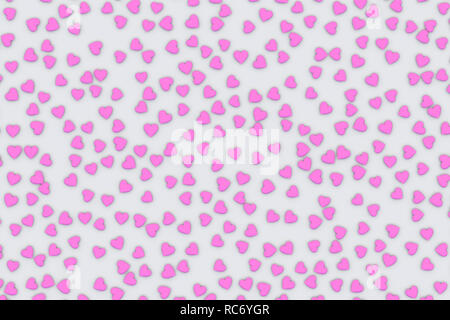 Valentine's Day Abstract 3D Background With Pink Hearts Stock Photo