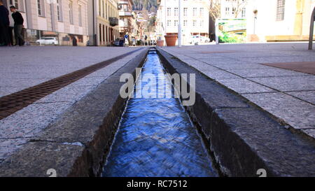 Watercourse in the pedestrian zone of Bad Wildbad Stock Photo