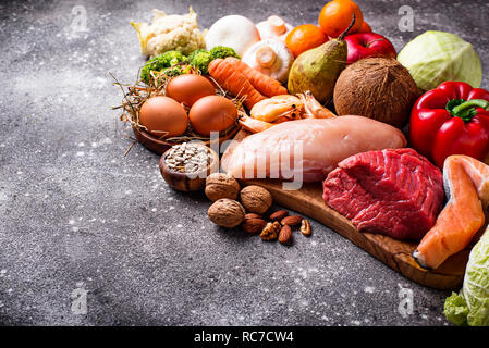 Healthy products for paleo diet Stock Photo