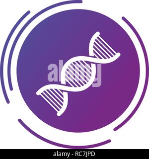 DNA icon vector. Modern simple flat dna sign in futuristic circle. Business, internet concept. Trendy vector biology gene symbol for website design, web. Logo chromosome illustration. Stock Vector