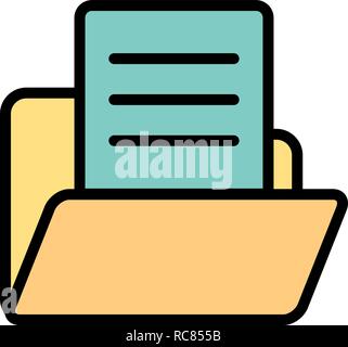 Vector Document in Folder Icon Stock Vector