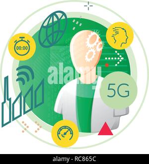 Upcoming Technology Impact on User - Concept Illustration as EPS 10 File Stock Vector