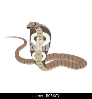 Dangerous wild animal, reptile, poisonous cobra icon Stock Vector