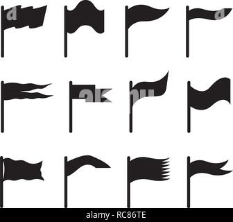 Set of different flags isolated on white Stock Vector