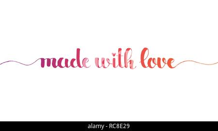 Made with love hand lettering. Modern vector hand drawn calligraphy isolated on white background for your design Stock Vector