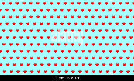 Simple 3d small hearts on light blue background, large size texture Stock Photo