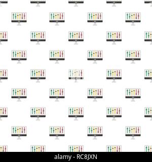 Equalizer on monitor pattern seamless vector repeat for any web design Stock Vector