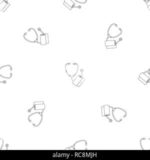 Stethoscope, bandage icon. Outline illustration of stethoscope, bandage vector icon for web design isolated on white background Stock Vector