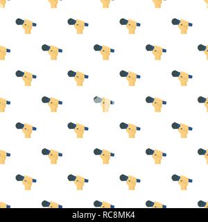 Microphone in hand pattern seamless vector repeat for any web design Stock Vector