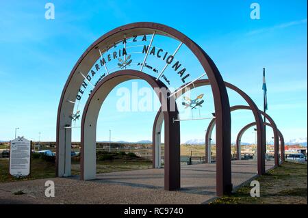Plaza Gendarmeria Nacional, Ushuaia, Fireland, Patagonia, Argentina, South America Stock Photo