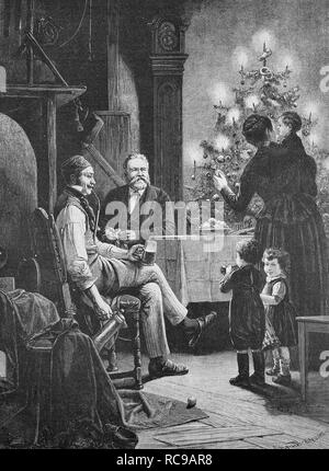 Fritz Reuter's Christmas, Christian Friedrich Ludwig Heinrich Reuter, 1810-1874, one of the most important German poets and Stock Photo