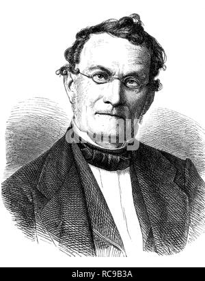 Albert Gottlieb Methfessel, 1785 - 1869, a German composer and conductor, historical woodcut, circa 1870 Stock Photo