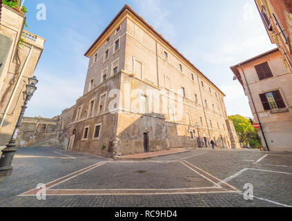 Monterotondo (Italy) - A city in metropolitan area of Rome, on the Sabina countryside hills. Here a view of nice historical center. Stock Photo