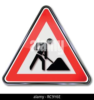 Traffic sign construction sign Stock Vector